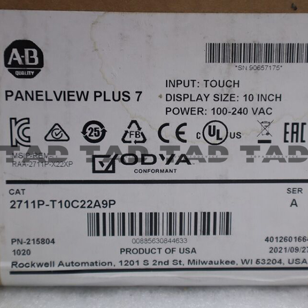 Allen-Bradley 2711P-T10C22A9P PanelView Plus 7 Graphic Terminal