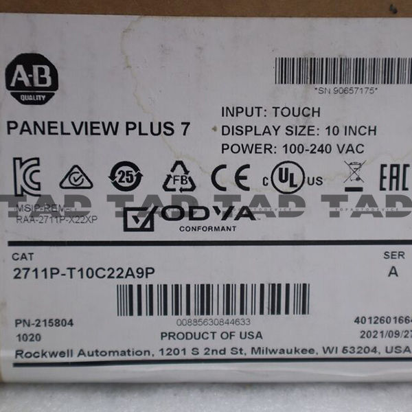 Allen-Bradley 2711P-T10C22A9P PanelView Plus 7 Graphic Terminal