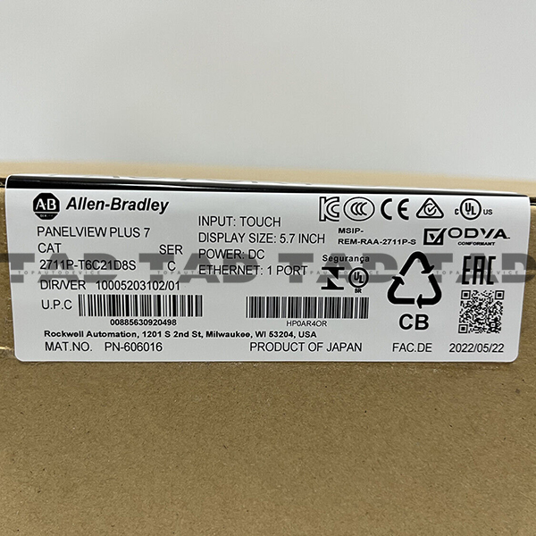 Allen-Bradley 2711P-T6C21D8S PanelView Plus 7 Standard 6 Terminal