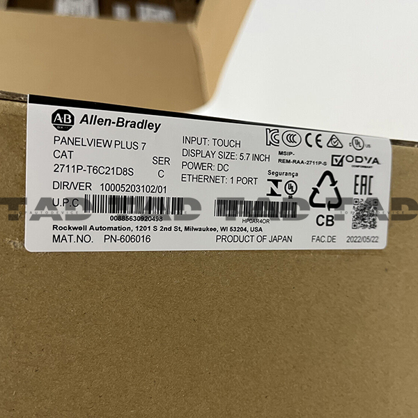 Allen-Bradley 2711P-T6C21D8S PanelView Plus 7 Standard 6 Terminal
