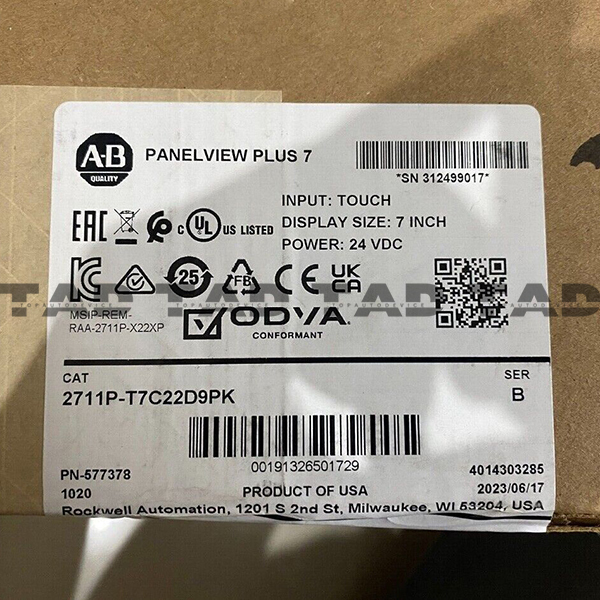 Allen-Bradley 2711P-T7C22D9PK PanelView Plus 7 Graphic Terminal CC