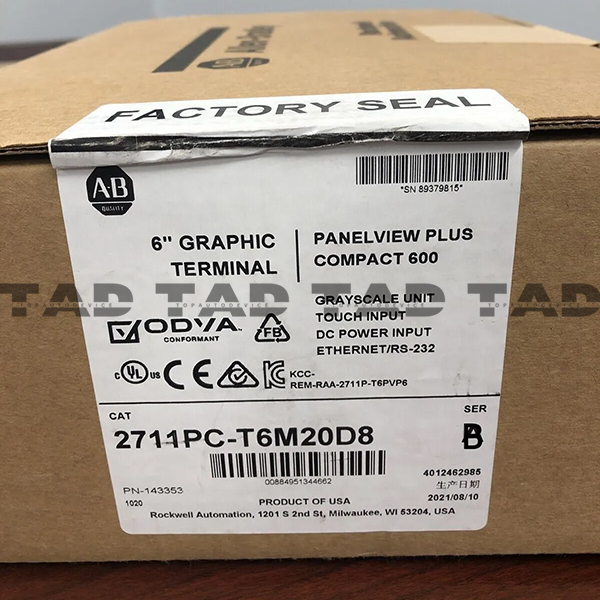 Allen-Bradley 2711PC-T6M20D8 PanelView Plus 6 600 Touch Terminal