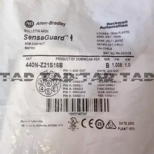 Allen-Bradley 440N-Z21S16B Guardmaster Non Contact Switch