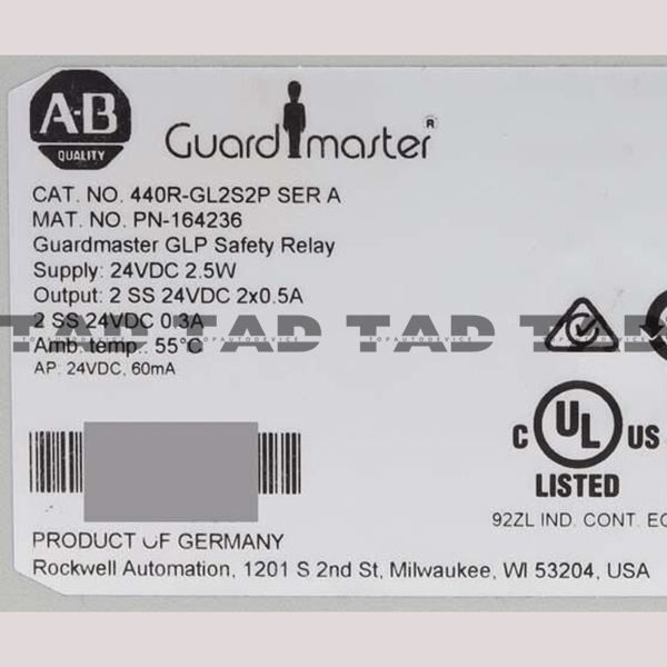 Allen-Bradley 440R-GL2S2P Guardmaster GLP Safety Relay