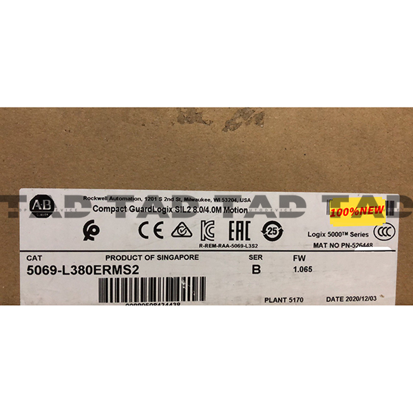 Allen-Bradley 5069-l380ERMS2 Compact GuardLogix SIL2 8.0/4.0M Motion