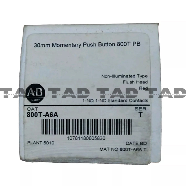 Allen-Bradley 800T-A6A 30mm Momentary Push Button 800T PB