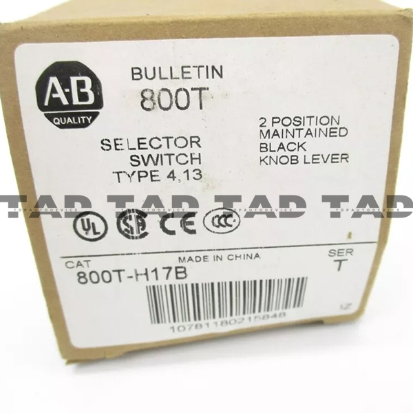 Allen-Bradley 800T-H17B 30mm Selector Switch 800T PB