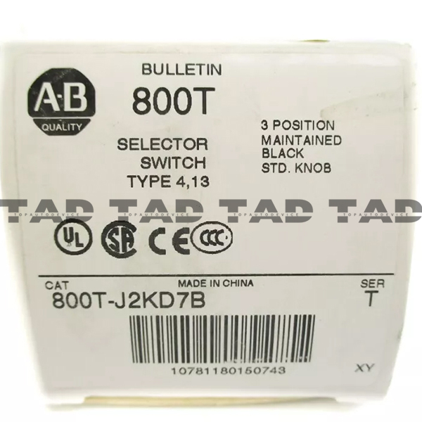Allen-Bradley 800T-J2KD7B 30mm Selector Switch 800T PB
