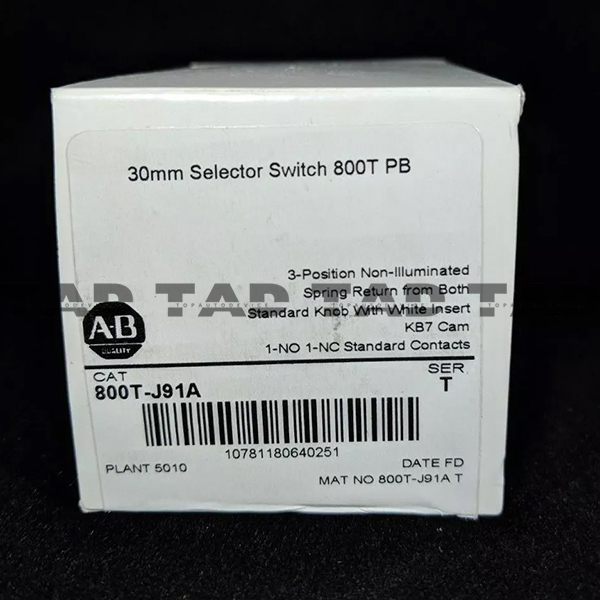 Allen-Bradley 800T-J91A 30mm Selector Switch 800T PB