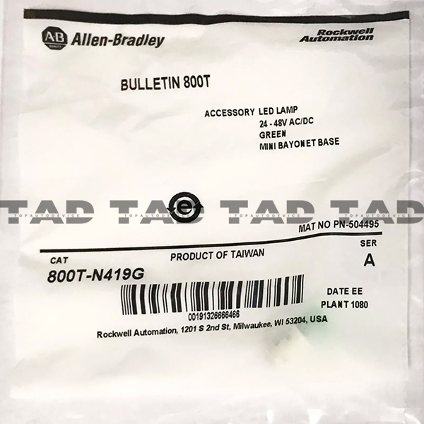 Allen-Bradley 800T-N419G 30mm Replacement LED Lamp PB