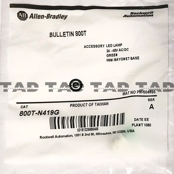 Allen-Bradley 800T-N419G 30mm Replacement LED Lamp PB