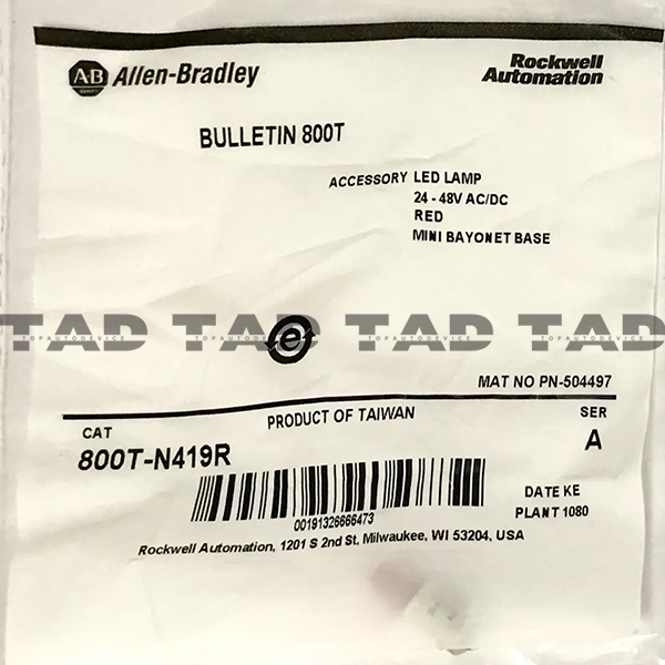 Allen-Bradley 800T-N419R 30mm Replacement LED Lamp PB