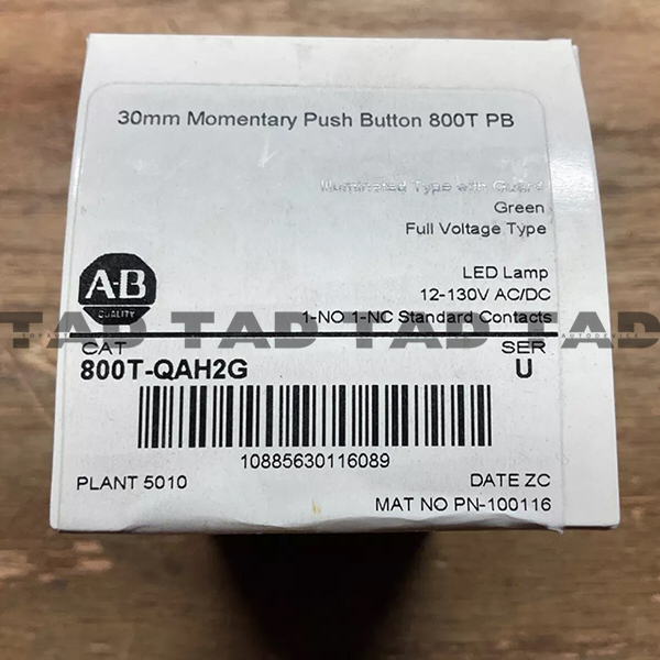 Allen-Bradley 800T-QAH2G 30mm Momentary Push Button 800T PB