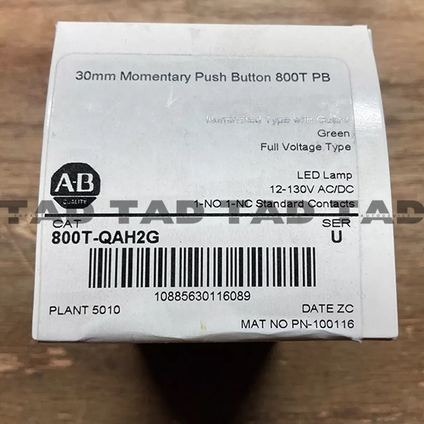 Allen-Bradley 800T-QAH2G 30mm Momentary Push Button 800T PB