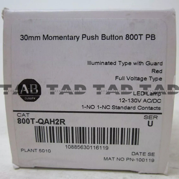 Allen-Bradley 800T-QAH2R 30mm Momentary Push Button 800T PB