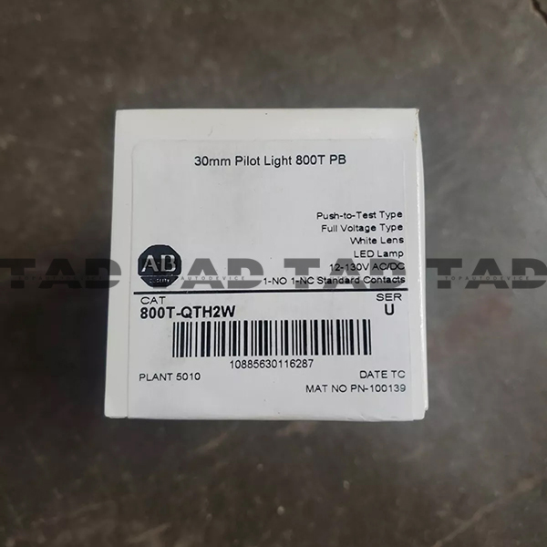 Allen-Bradley 800T-QTH2W 30mm Pilot Light 800T PB