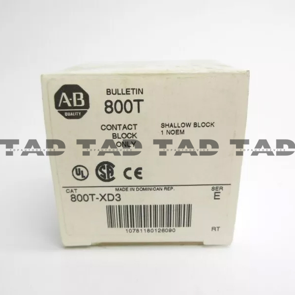 Allen-Bradley 800T-XD3 30mm Contact Block 1-NOEM 800T PB