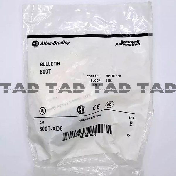 Allen-Bradley 800T-XD6 30mm Contact Block 1-NC 800T PB