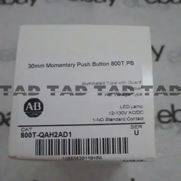 Allen-Bradley 800TC-QAH2AD1 30mm Momentary Push Button 800T PB
