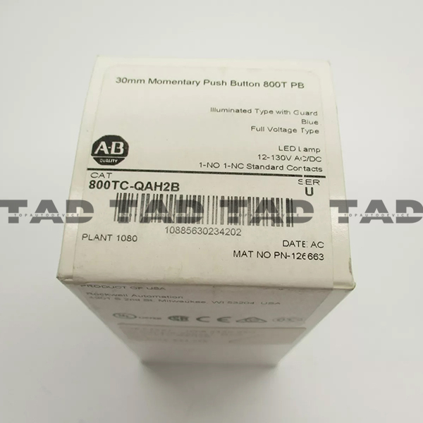 Allen-Bradley 800TC-QAH2B 30mm Momentary Push Button 800T PB