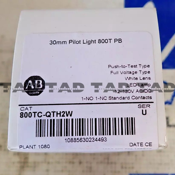 Allen-Bradley 800TC-QTH2W 30mm Pilot Light 800T PB