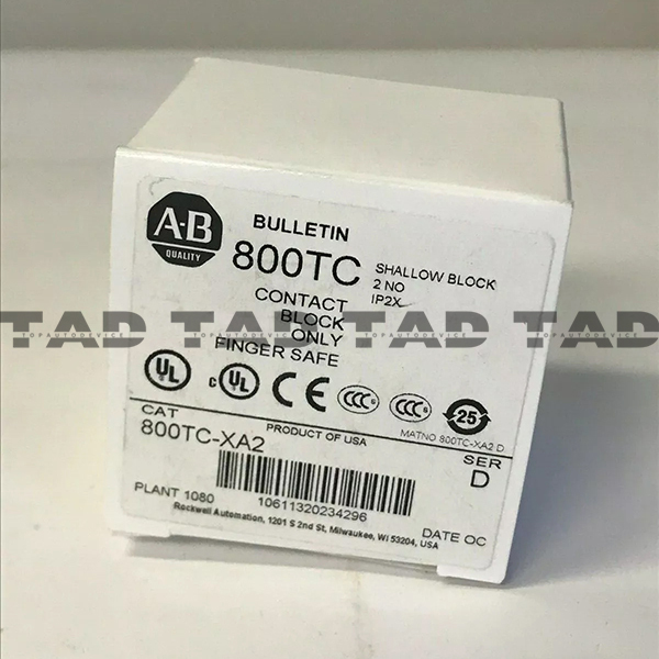 Allen-Bradley 800TC-XA2 30mm Contact Block 2-NO 800T PB
