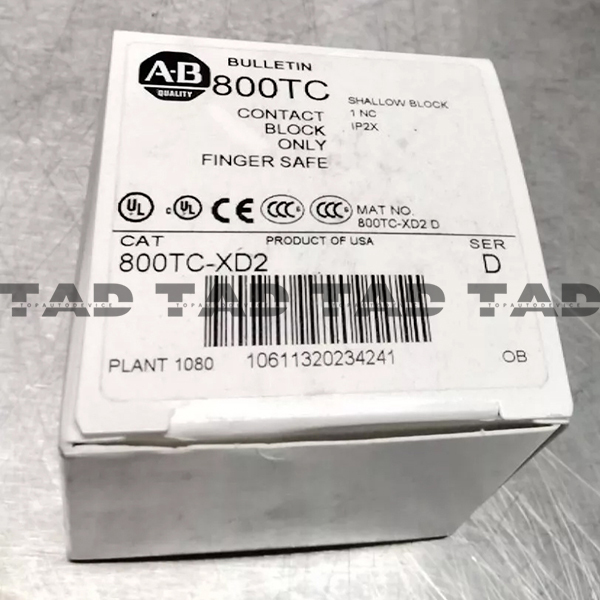 Allen-Bradley 800TC-XD2 30mm Contact Block 1-NC 800T PB