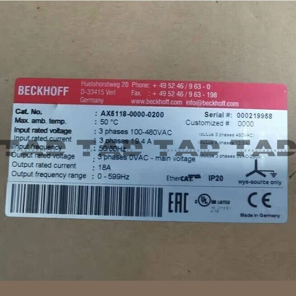 BECKHOFF AX5118-0000-0200