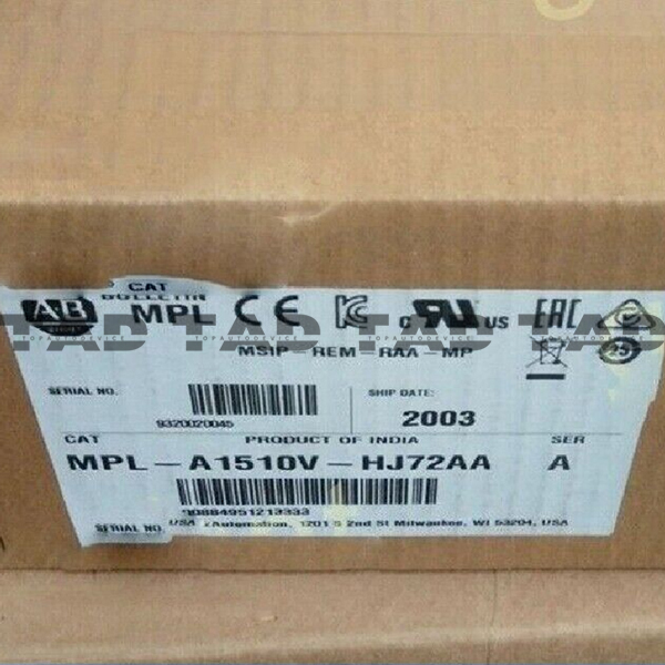Allen-Bradley MPL-A1510V-HJ72AA MP-Series MPL 240V AC Rotary Servo Motor
