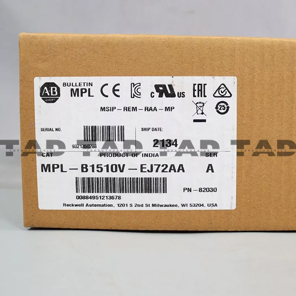 Allen-Bradley MPL-B1510V-EJ72AA MP-Series MPL 480V AC Rotary Servo Motor