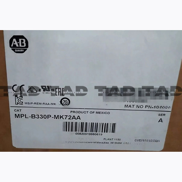 Allen-Bradley MPL-B330P-MK72AA MP-Series MPL 480V AC Rotary Servo Motor