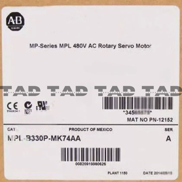 Allen-Bradley MPL-B330P-MK74AA MP-Series MPL 480V AC Rotary Servo Motor