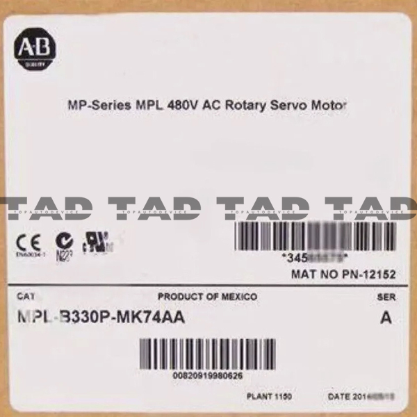 Allen-Bradley MPL-B330P-MK74AA MP-Series MPL 480V AC Rotary Servo Motor