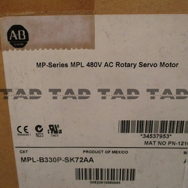 Allen-Bradley MPL-B330P-SK72AA MP-Series MPL 480V AC Rotary Servo Motor