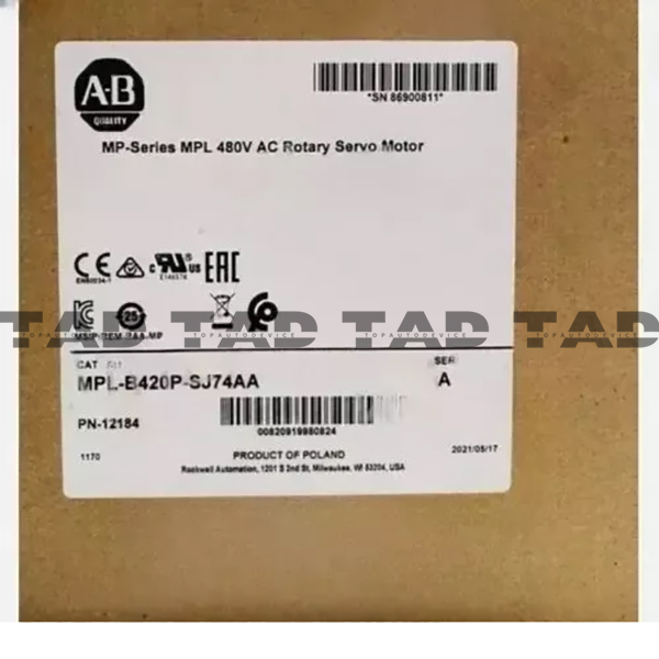 Allen-Bradley MPL-B420P-SJ74AA MP-Series MPL 480V AC Rotary Servo Motor