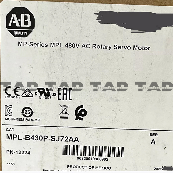 Allen-Bradley MPL-B430P-SJ72AA MP-Series MPL 480V AC Rotary Servo Motor