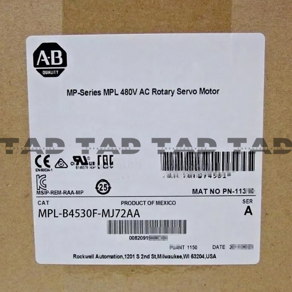Allen-Bradley MPL-B4530F-MJ72AA MP-Series MPL 480V AC Rotary Servo Motor