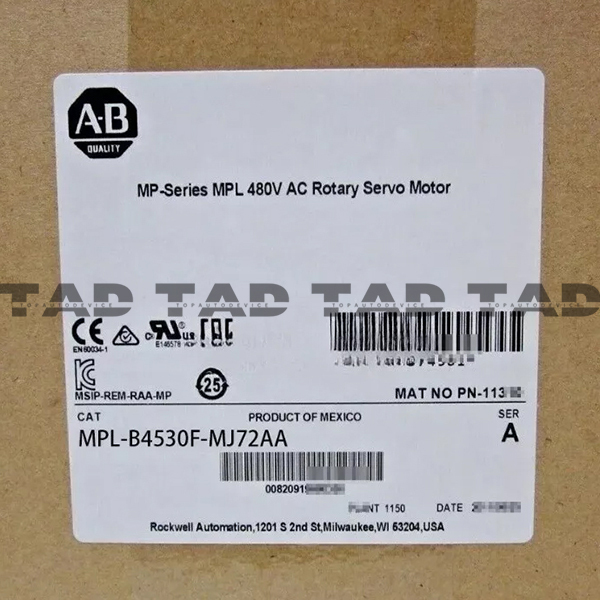 Allen-Bradley MPL-B4530F-MJ72AA MP-Series MPL 480V AC Rotary Servo Motor