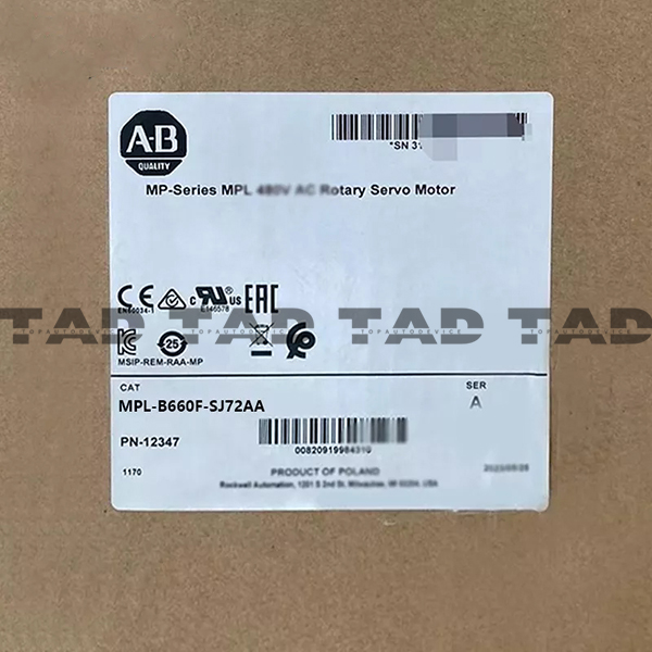 Allen-Bradley MPL-B660F-SJ72AA MP-Series MPL 480V AC Rotary Servo Motor