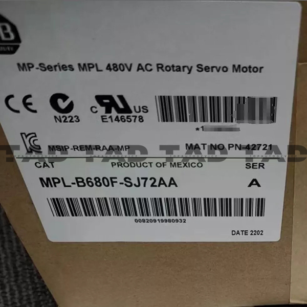 Allen-Bradley MPL-B680F-SJ72AA MP-Series MPL 480V AC Rotary Servo Motor