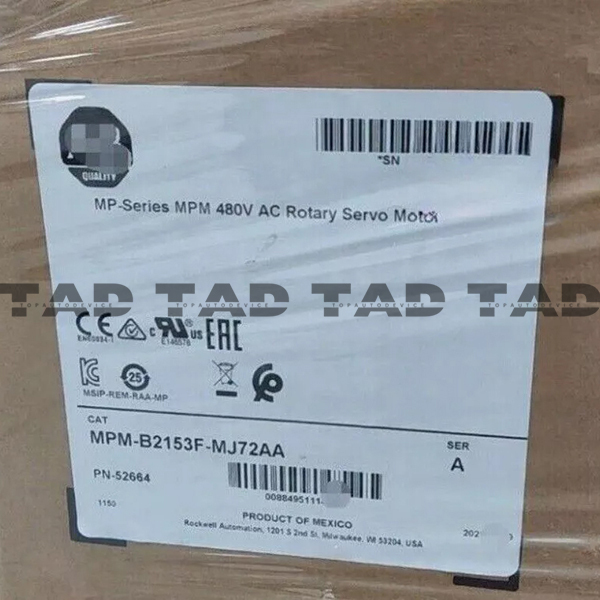 Allen-Bradley MPM-B2153F-MJ72AA MP-Series MPM 480V AC Rotary Servo Motor