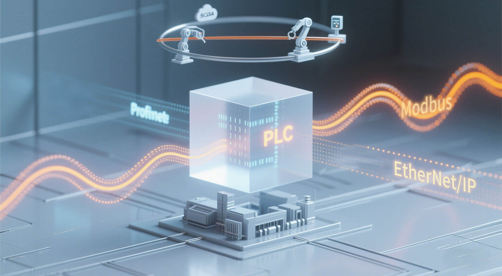 Profinet industrial Ethernet communication system with PLC and devices