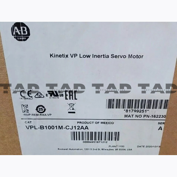 Allen-Bradley VPL-B1001M-CJ12AA Kinetix VP Low Inertia Servo Motor