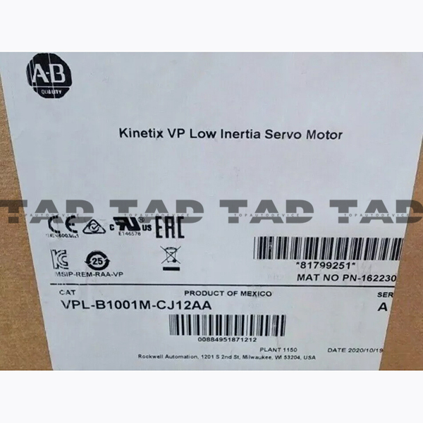 Allen-Bradley VPL-B1001M-CJ12AA Kinetix VP Low Inertia Servo Motor