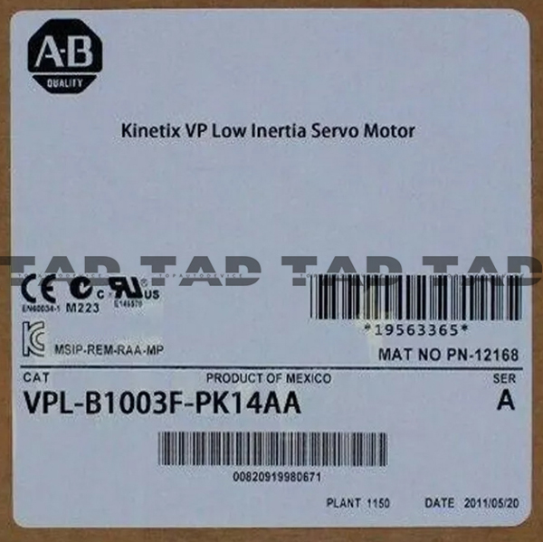 Allen-Bradley VPL-B1003F-PK14AA Kinetix VP Low Inertia Servo Motor