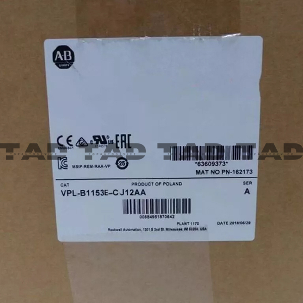 Allen-Bradley VPL-B1153E-CJ12AA Kinetix VP Low Inertia Servo Motor