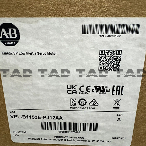 Allen-Bradley VPL-B1153E-PJ12AA Kinetix VP Low Inertia Servo Motor