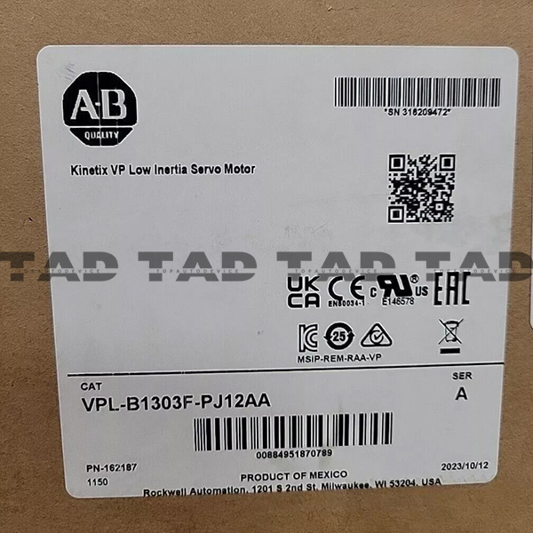 Allen-Bradley VPL-B1303F-PJ12AA Kinetix VP Low Inertia Servo Motor