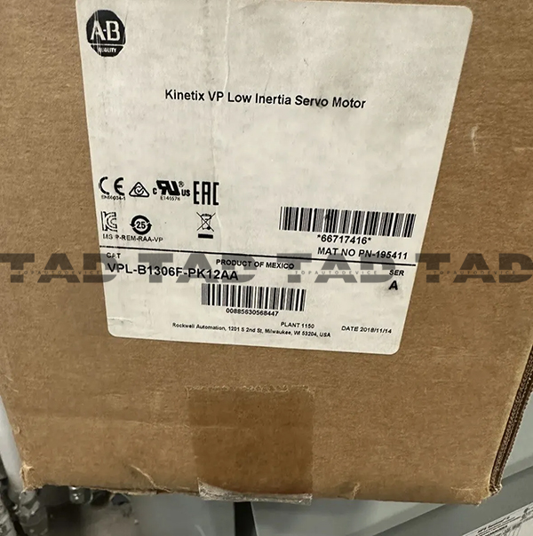 Allen-Bradley VPL-B1306F-PK12AA Kinetix VP Low Inertia Servo Motor