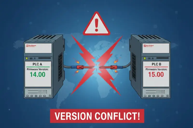 Firmware compatibility risks in ControlLogix spare parts replacement